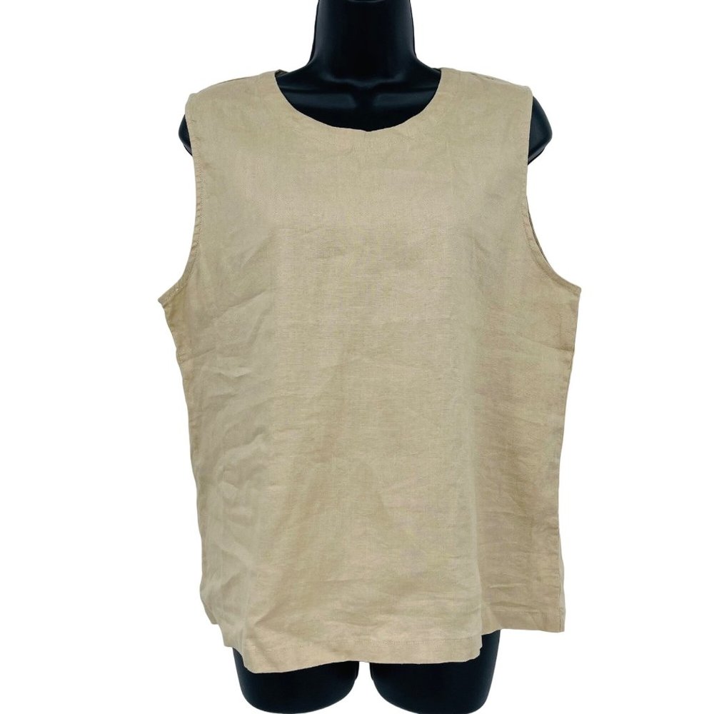 Quince  Women's Linen Sleeveless Lagenlook Top Size M Beach Coastal Basic